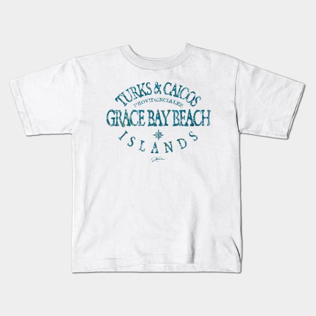 Grace Bay Beach Turks & Caicos Islands Kids T-Shirt by jcombs